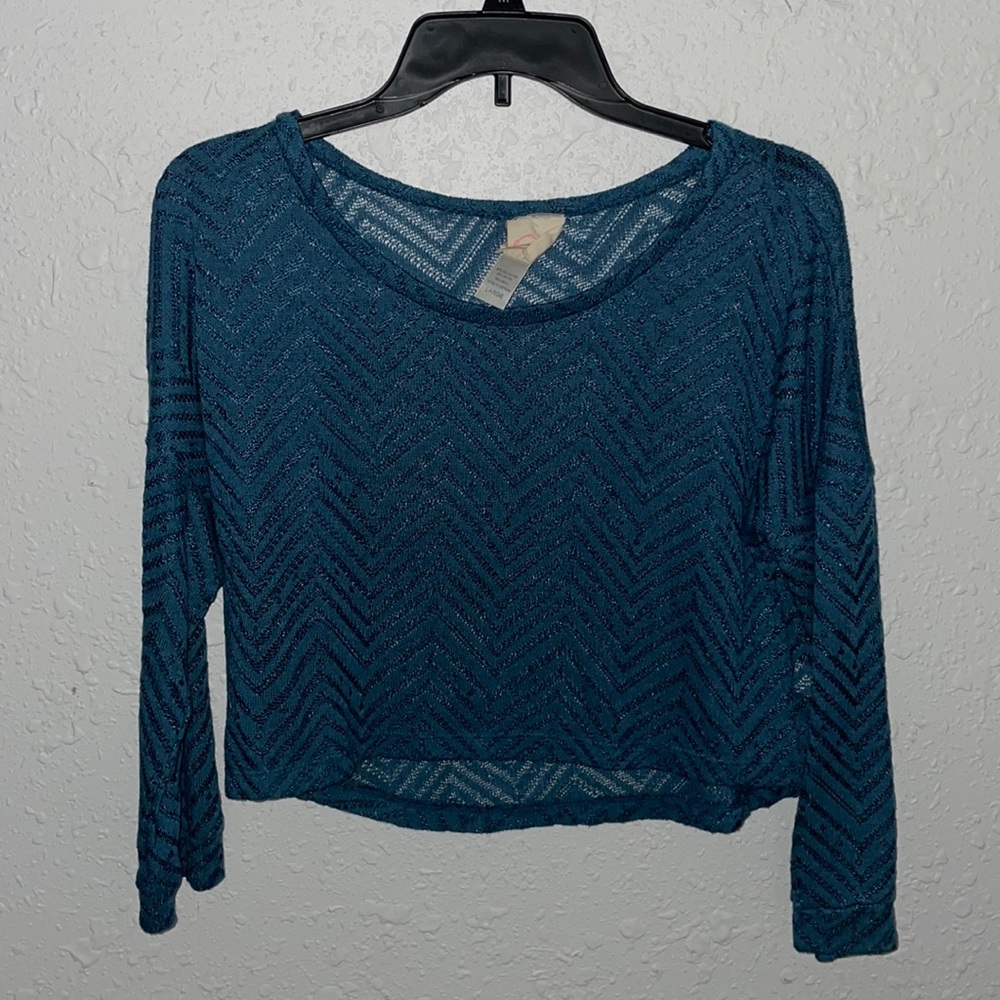Blue see-through crop top